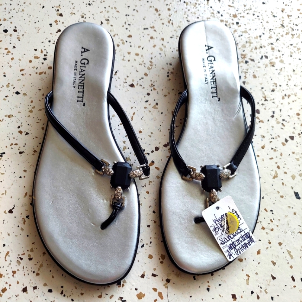 SOLD   *Like NEW* A. GIANNETTI Jeweled Sandals Sz 8